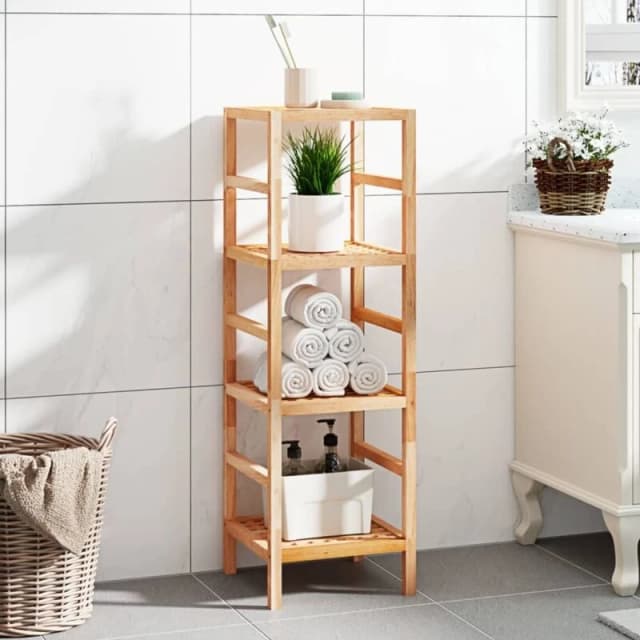 VIDAXL Bathroom Shelf 35.5x35.5x112.5cm Solid Wood Walnut Vidaxl 8720287220459