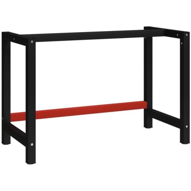 VIDAXL Work Bench Frame Metal 120x57x79cm Black and Red vidaXL 8720286111543