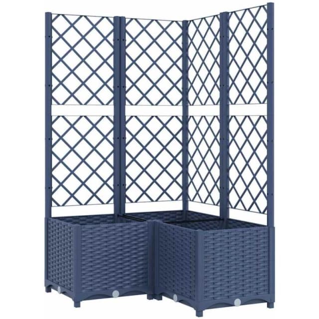 VIDAXL Garden Planter with Trellis Blue Grey 80x80x136cm pp Vidaxl 8720286876039