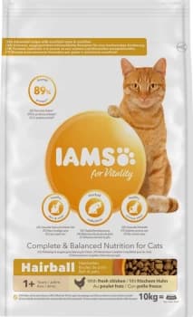 IAMS for Vitality Adult Hairball Reduction Dry Cat Food 10kg