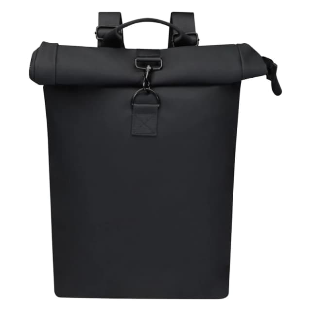 Floso Mens Turner Roll Top 12L Laptop Backpack in Black Male One Size