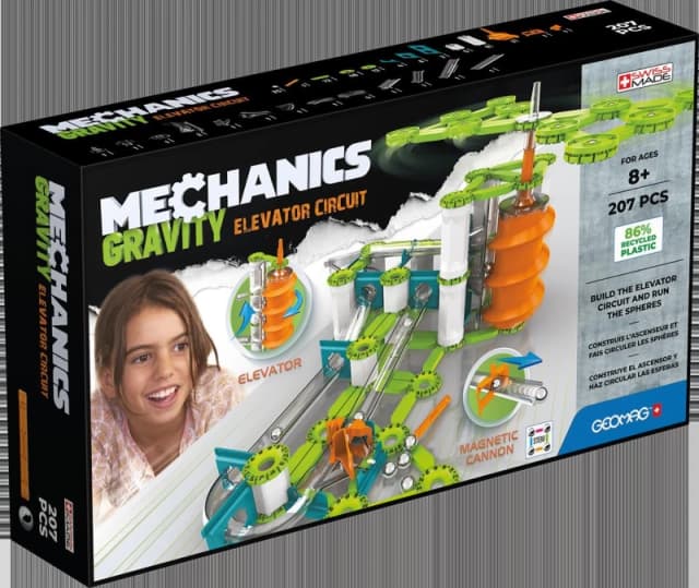 Geomag Mechanics Gravity Magnetic Elevator Circuit - 207 Pieces, Multi 765