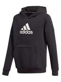 Boys, adidas B Bos Fl Hoodie, Black, Size 3-4 Years