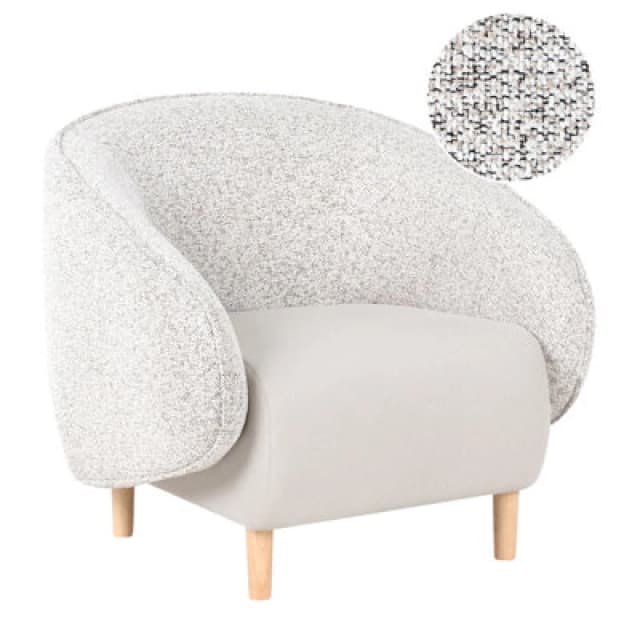 Beliani Fabric Tub Chair Light Beige Umea
