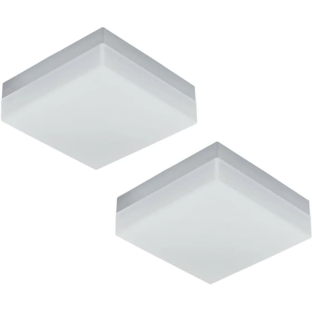 Loops 2 PACK IP44 Outdoor Wall Light White Plastic 8.2W Built in LED Porch Lamp White