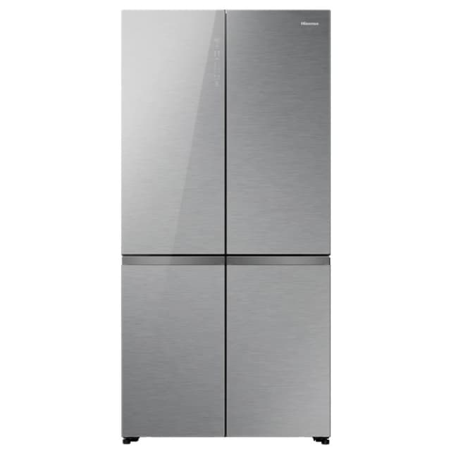 Hisense KitchenFit RQ768N4GVE Total No Frost Multi-door American Fridge Freezer - Silver Glass - E Rated