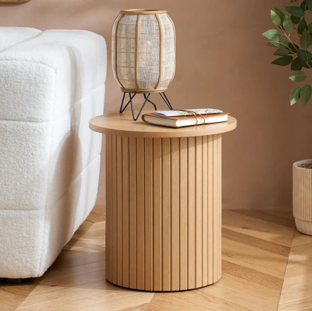 Birlea Brown Fluted Side Table Axel Birlea Brown