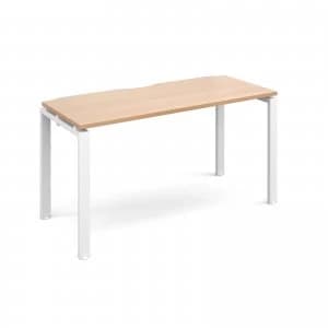 Adapt II Starter Unit Single 1400mm x 600mm - White Frame Beech top