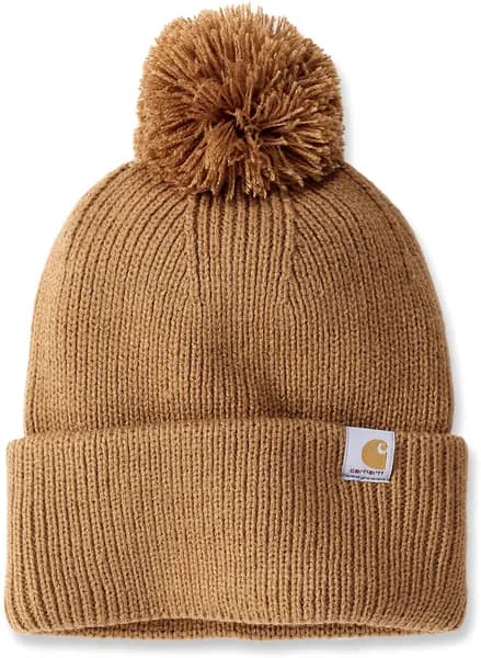 Carhartt Knit Pom-Pom Cuffed Beanie, brown