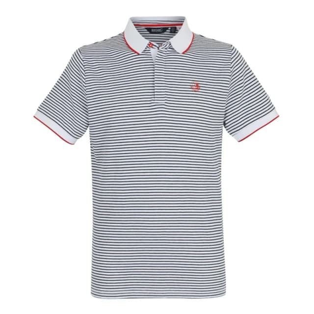 Regatta Mens Short-Sleeve Polo Shirt White/Navy Stri male M