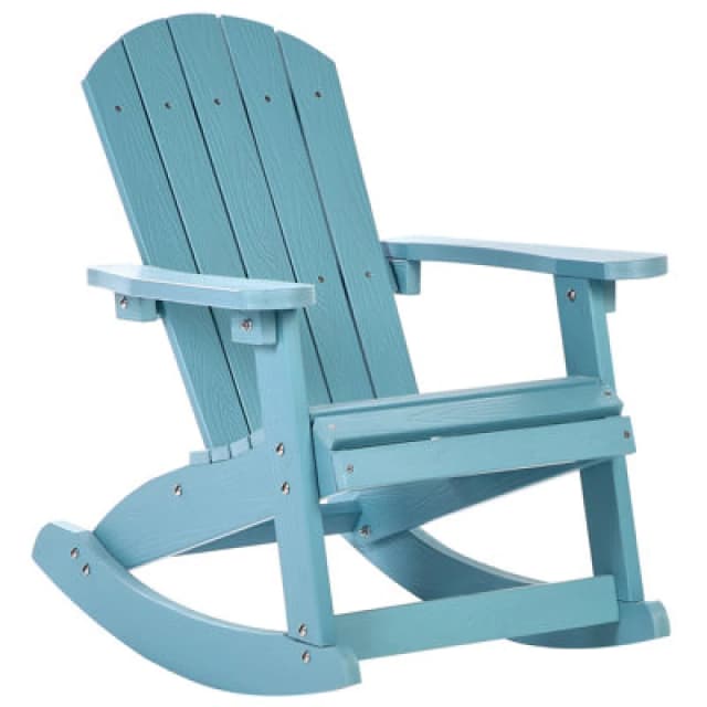 Beliani Garden Kids Rocking Chair Adirondack Light Blue