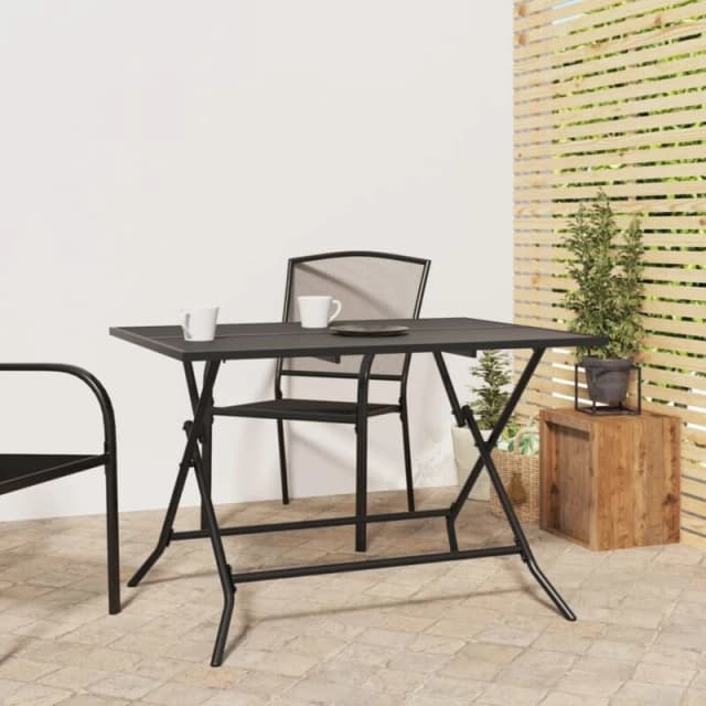 vidaXL Folding Garden Table Anthracite 110x80x72cm Steel Mesh, Grey 362749