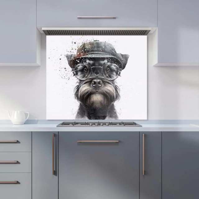 Warren Reed - Designer Miniature Schnauzer Dog Kitchen Splashback Size: 600mm x 750mm Multicolor Unisex 600mm x 750mm