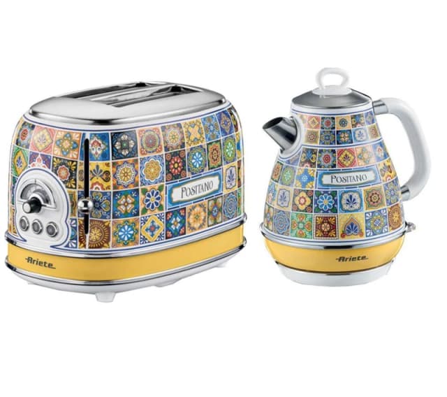 ARIETE Positano ARPK51 2-Slice Toaster & Kettle Bundle - Multicolour, Patterned,Yellow 5016368008898