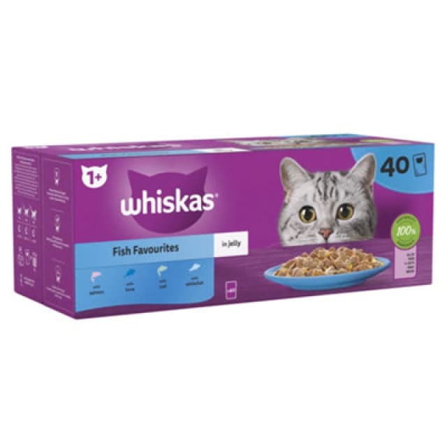 Whiskas 1+ Pouches Poultry Feasts In Jelly Cat Food 40 X 85G
