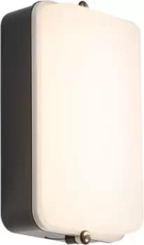KnightsBridge 230V IP54 5W LED Security Amenity Bulkhead Black Base with Opal Diffuser Cool White 4000K