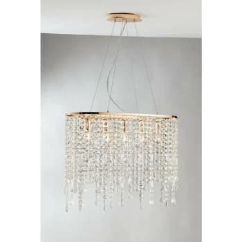 Fan Europe Lighting - Fan Europe BREEZE 5 Light Pendant Ceiling Light Gold, K9 Crystals 66.5x23.5x46cm