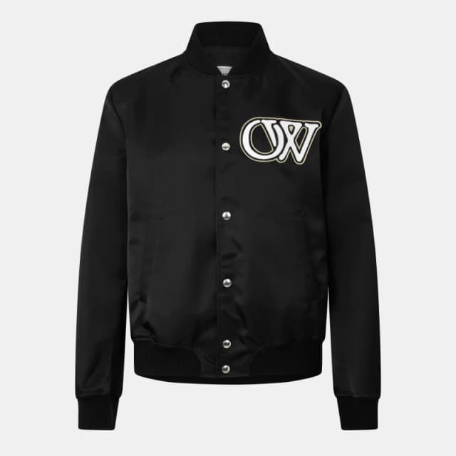 Off White Mens Monogram Long Sleeve Bomber Jacket Black/White male M