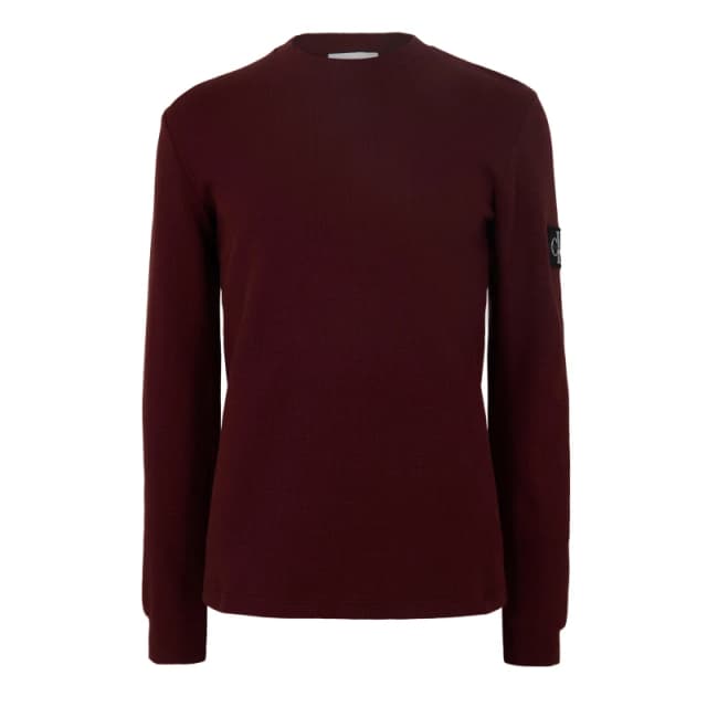 Calvin Klein Jeans Waffle Long Sleeve Top Mocha Moment male S