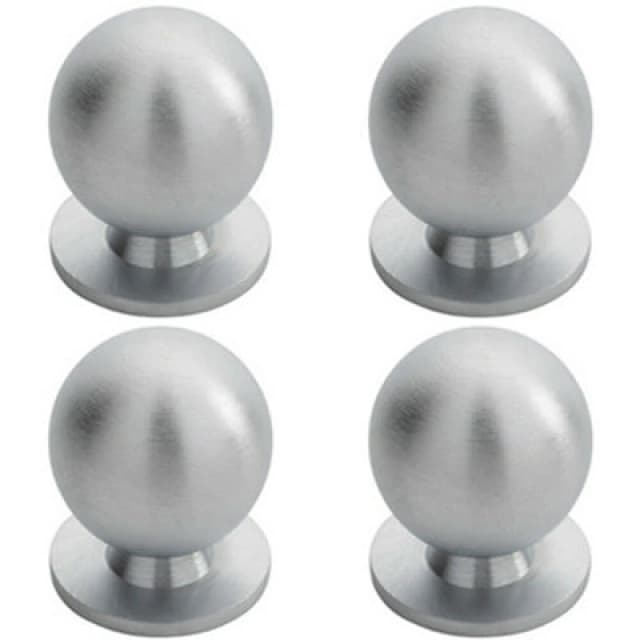 Loops 4x Solid Ball Cupboard Door Knob 25mm Diameter Satin Chrome Cabinet Handle Multi unisex