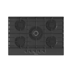 Hisense 75cm 5 burner Gas on Glass hob- Black