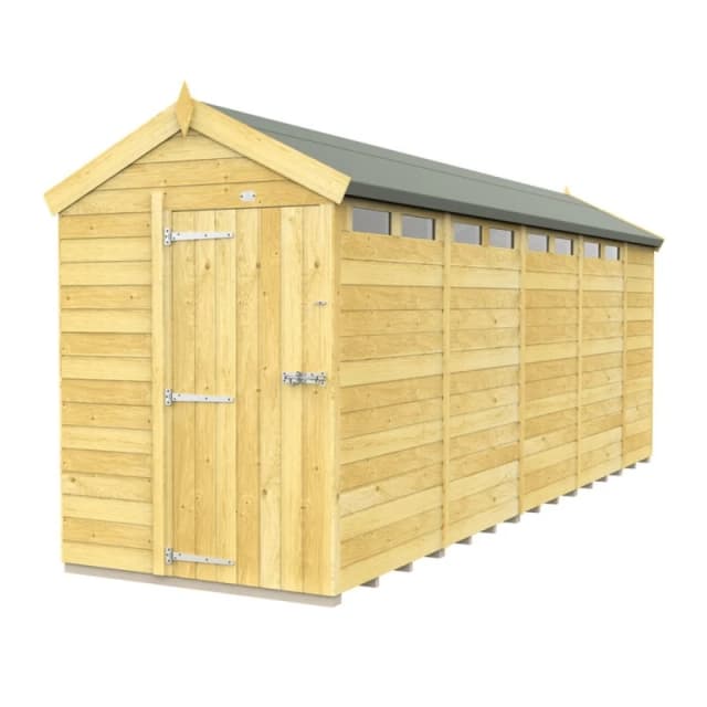 Buttercup Farm 5 x 19 Feet Apex Security Shed - Single Door - L560 x W147 x H217cm in Brown Brown Unisex