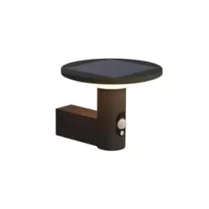 4LITE Die-Cast Aluminium Circular Solar LED Talana Wall Light with Motion Detect