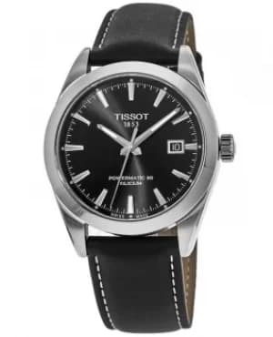 Tissot Gentleman Powermatic 80 Silicium Black Dial Leather Strap Mens Watch T127.407.16.051.00 T127.407.16.051.00