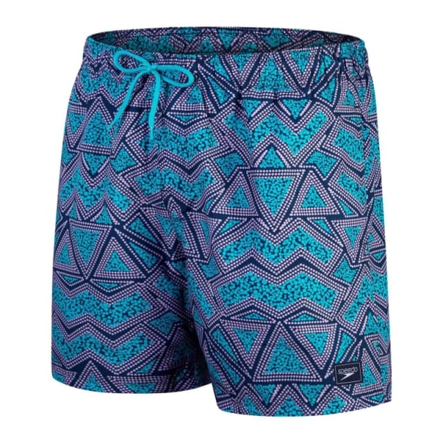Speedo Printed Leisure 16" Swim Shorts - Blue Blue 36 inch