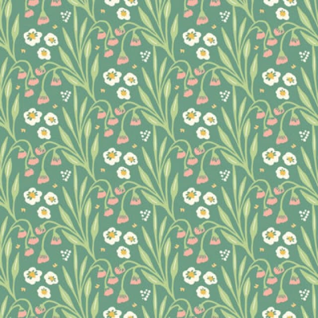 Hoopla Walls Meadow Stripe Leaf & Peony Smooth Matt Wallpaper