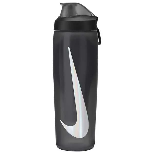 Nike Refuel Bottle Locking Lid 24 Oz, Dark Grey/black/silver