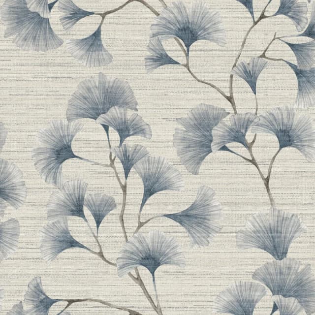 Arthouse Ginkgo Leaf Trail Blue / Grey Wallpaper Blue unisex One Size