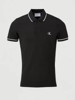 Calvin Klein Jeans Tipping Slim Fit Polo Shirt - Black