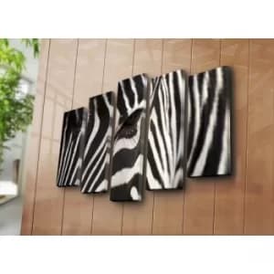 5PATK-31 Multicolor Decorative Canvas Painting (5 Pieces)