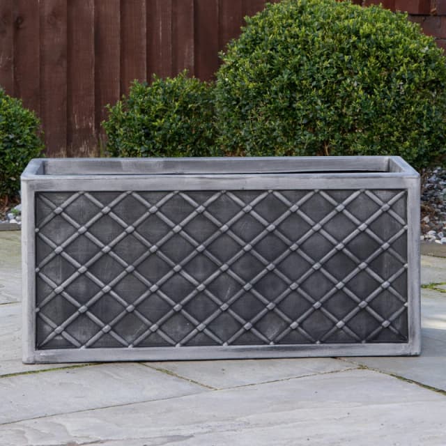 70cm Lazio Grey Pewter Garden Patio Plant Pot Planter