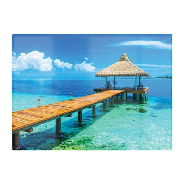 Warren Reed Designer Maldive Beach Resort Glass Chopping Board