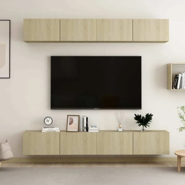 VIDAXL TV Cabinets 4 pcs Sonoma Oak 100x30x30cm Engineered Wood Vidaxl 8720286572498
