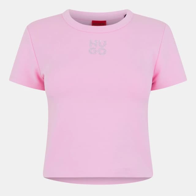 Hugo Delanor Cropped T-Shirt Pink female XS