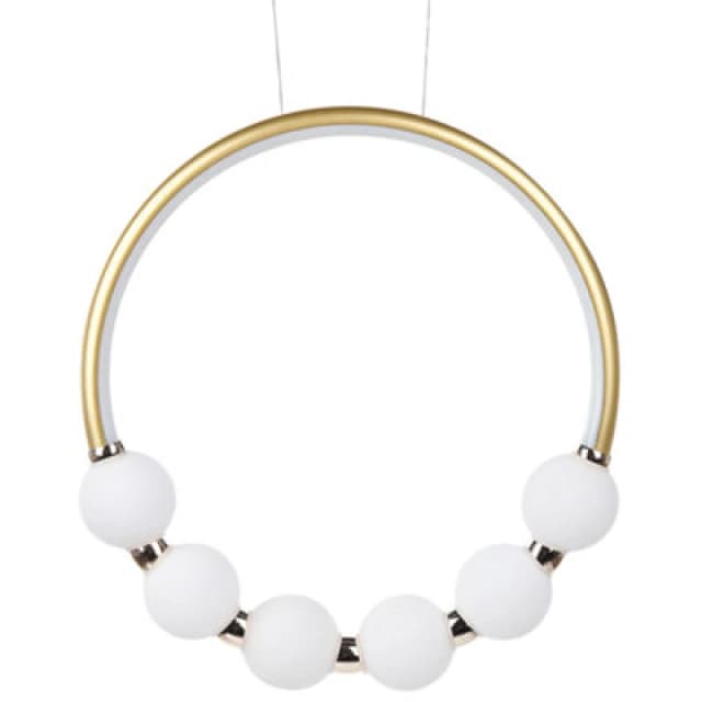 Beliani LED Pendant Lamp Fane Metal Gold