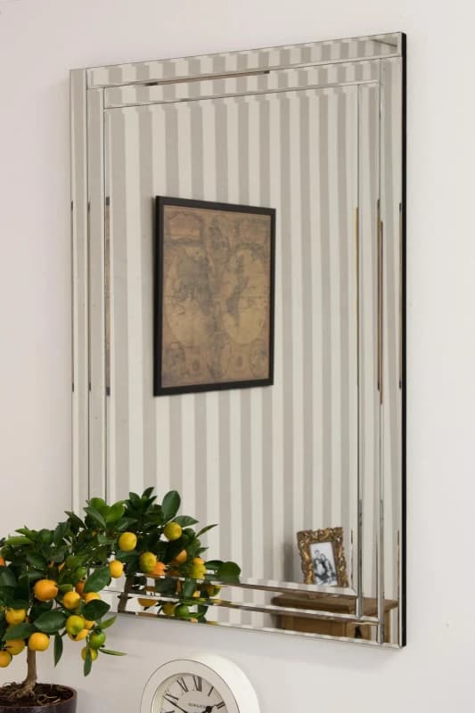 Mirroroutlet Luxford All Glass Bevelled Mirror 90 X 60 Cm