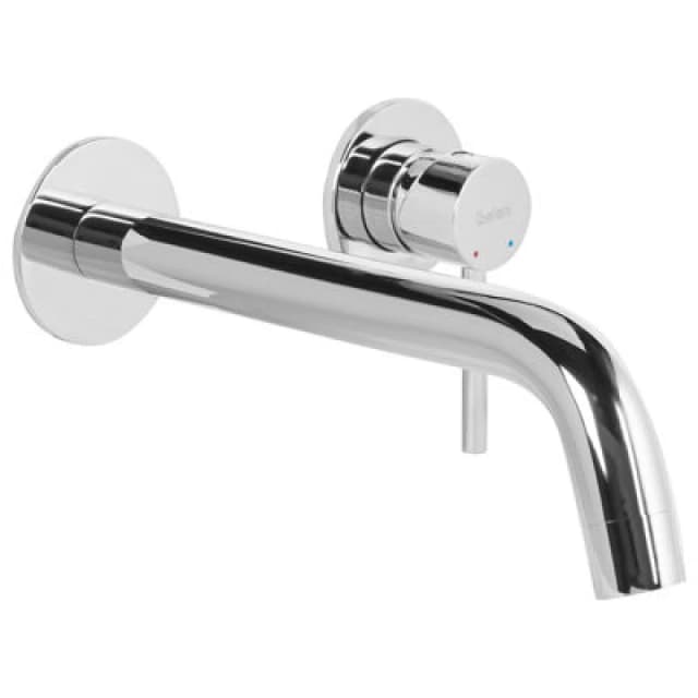 Beliani Wall Mounted Basin Mixer Tap Traful Brass Silver