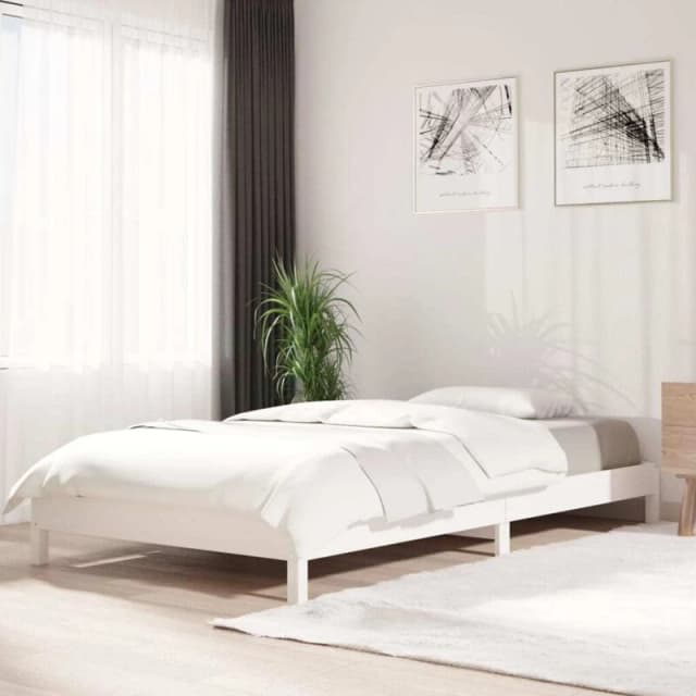 VIDAXL Stack Bed without Mattress White 100x200cm Solid Wood Pine vidaXL 8720287073666