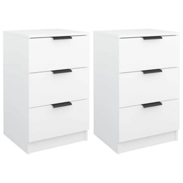 Vidaxl Bedside Cabinets 2 Pcs White 40X36X65 Cm, White 811269