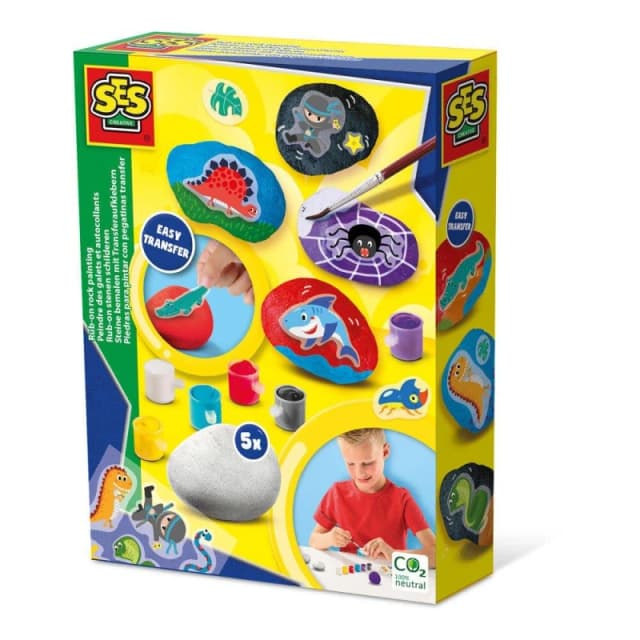 SES Creative Rub-On Rock Painting, 5 Years and Above (14289) Multi