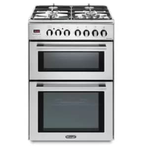 DeLonghi DDC606DF 60cm Modern Double Oven Duel Fuel Cooker in Stainless Steel
