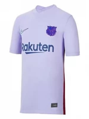 Nike Youth Barcelona 21/22 Away Short Sleeved Stadium Jersey, Purple, Size XL