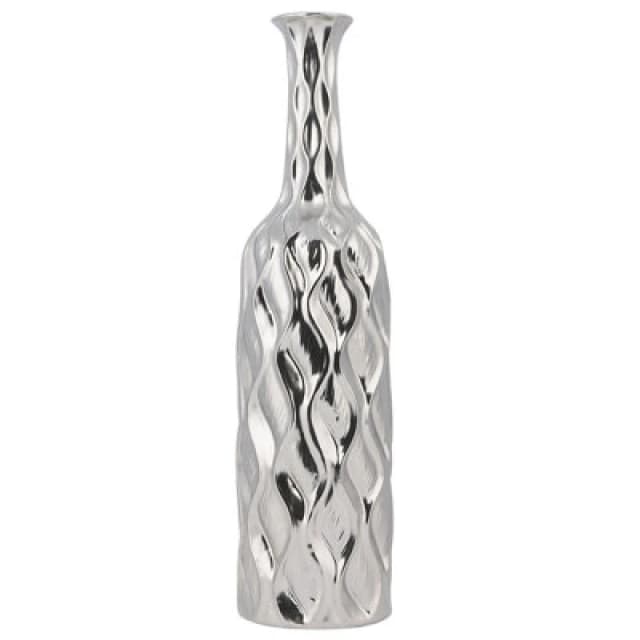 Beliani Decorative Vase Bassania Stoneware 45cm Silver