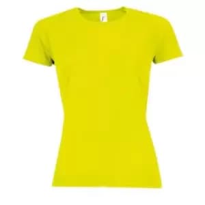 SOLS Womens/Ladies Sporty Short Sleeve T-Shirt (XXL) (Neon Yellow)