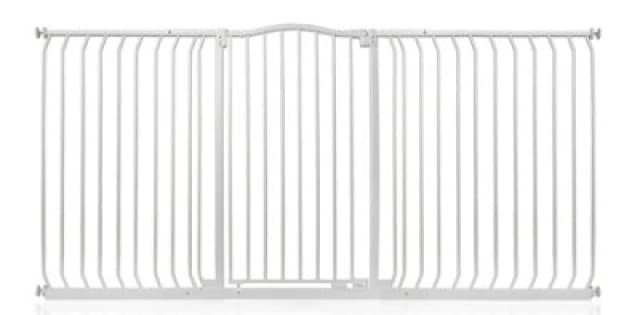 Safetots Extra Tall Curved Top Safety Gate, 188Cm - 197Cm, Matt White, Extra Tall 100Cm In Height, Pressure Fit Stair Gate