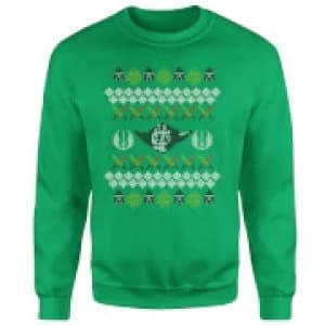 Star Wars Yoda Christmas Knit Green Christmas Sweatshirt - S - Green